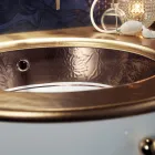 Fregadero empotrado en Fire Clay con banda en diferentes acabados Made in Italy - Erioli Viadurini