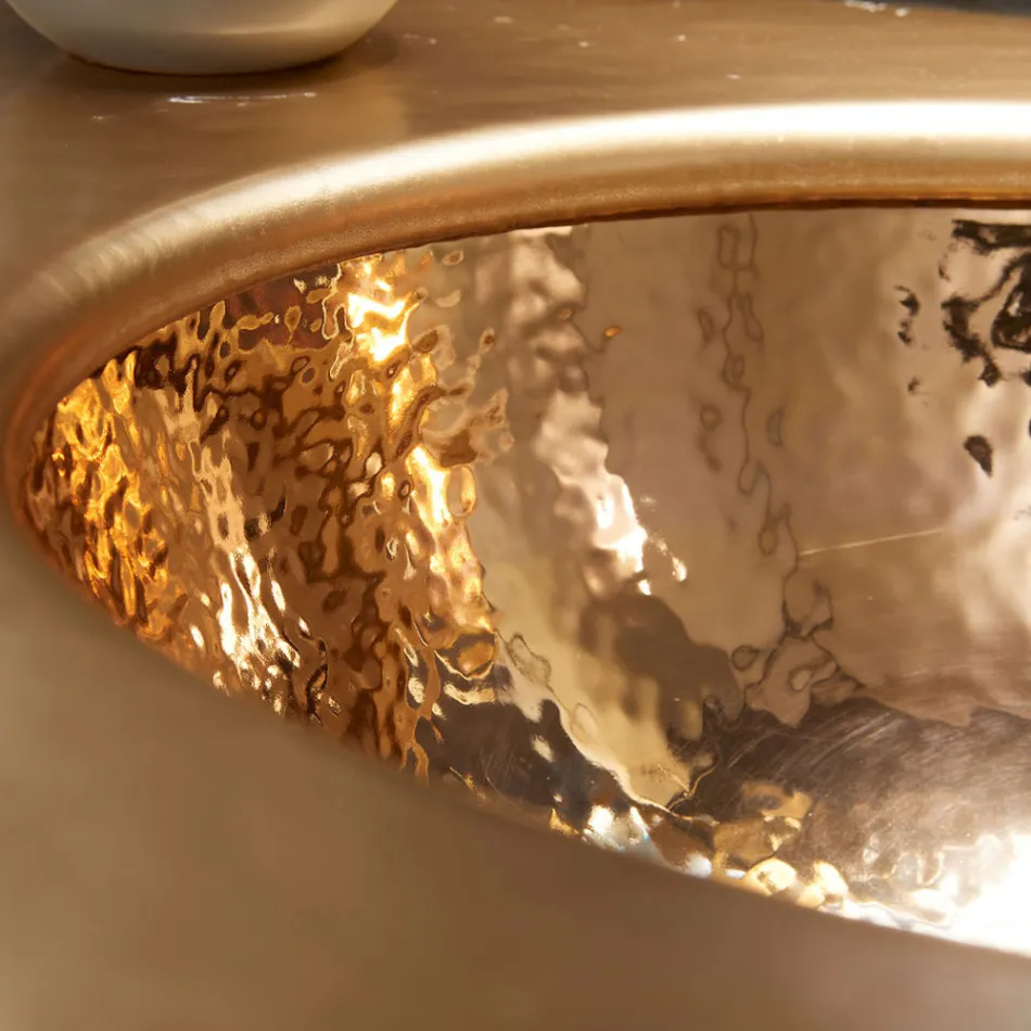 Lavabo empotrado en Fire Clay de 3 acabados Made in Italy - Erioli Viadurini