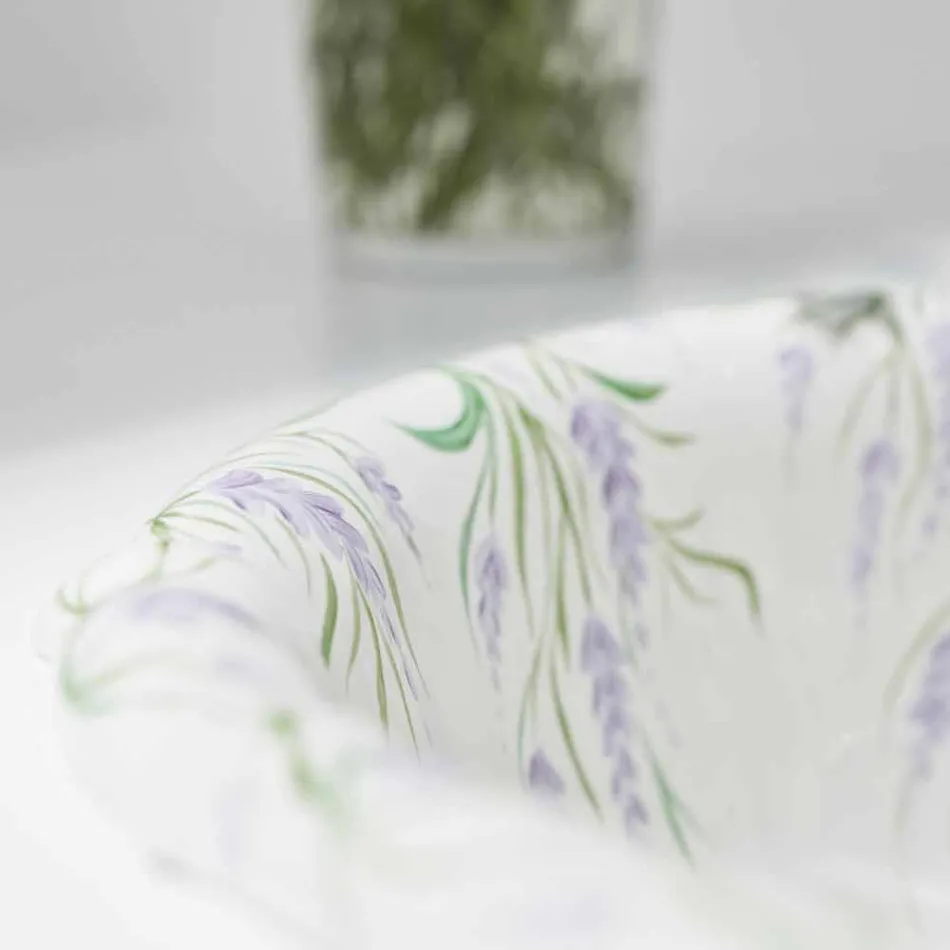 Lavabo empotrado de porcelana clásica hecho a mano en Italia, Santiago Viadurini