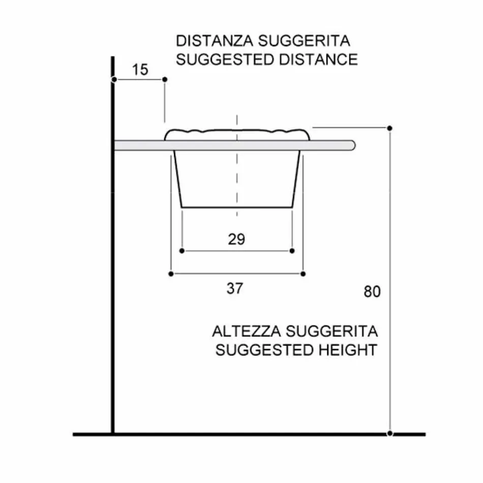 Lavabo empotrado de porcelana clásica hecho a mano en Italia, Santiago Viadurini