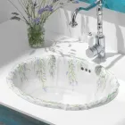 Lavabo empotrado de porcelana clásica hecho a mano en Italia, Santiago Viadurini