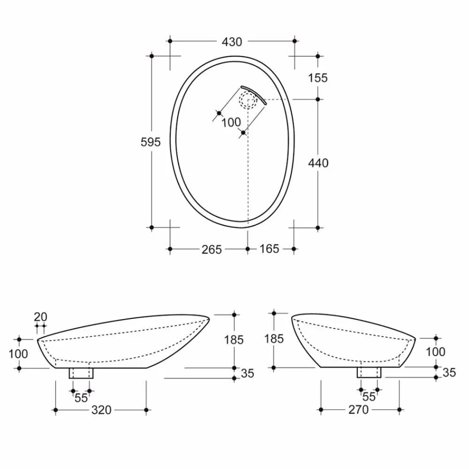 Lavabo moderno de encimera de cerámica con cerámica de color plateado hecho en Italia Glossy Viadurini