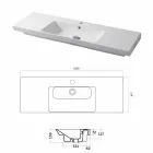 Encimera moderna y lavabo empotrado en cerámica coloreada Maida Viadurini