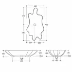 Lavabo sobre encimera moderno en cerámica blanca hecho en Italia Rayan Viadurini