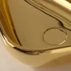 Lavabo sobre encimera moderno en cerámica dorada hecho en Italia Sofía Viadurini