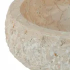 Lavabo sobre encimera moderno en piedra natural blanca Lola, pieza única Viadurini