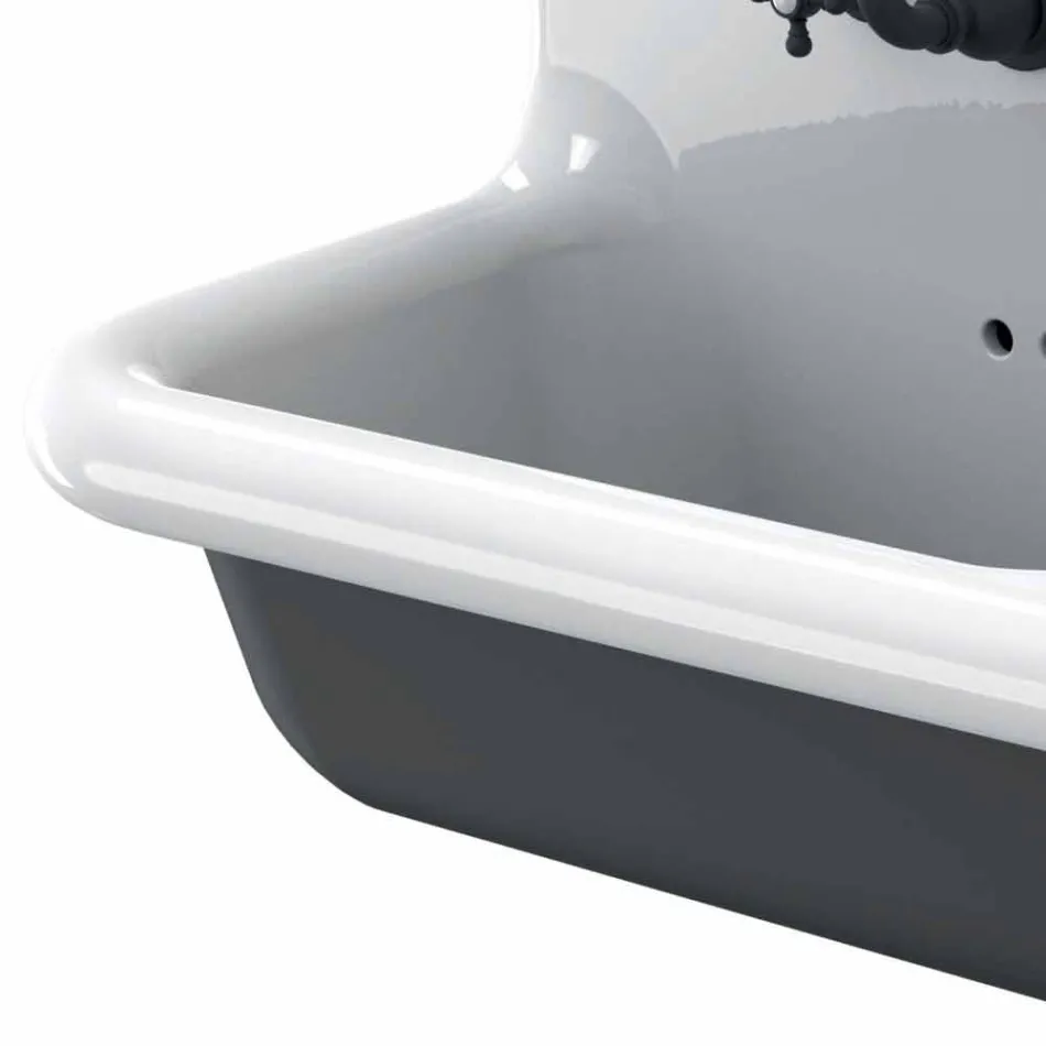 lavabo tanque de doble pared de diseño moderno de cerámica Jack Viadurini