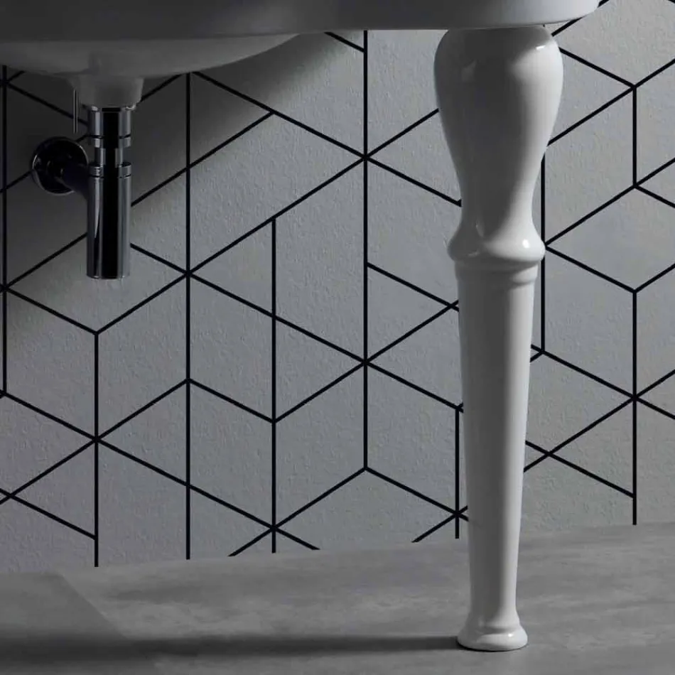 Lavabo moderno de pared con o sin patas, L90 cm en Avise Ceramic Viadurini