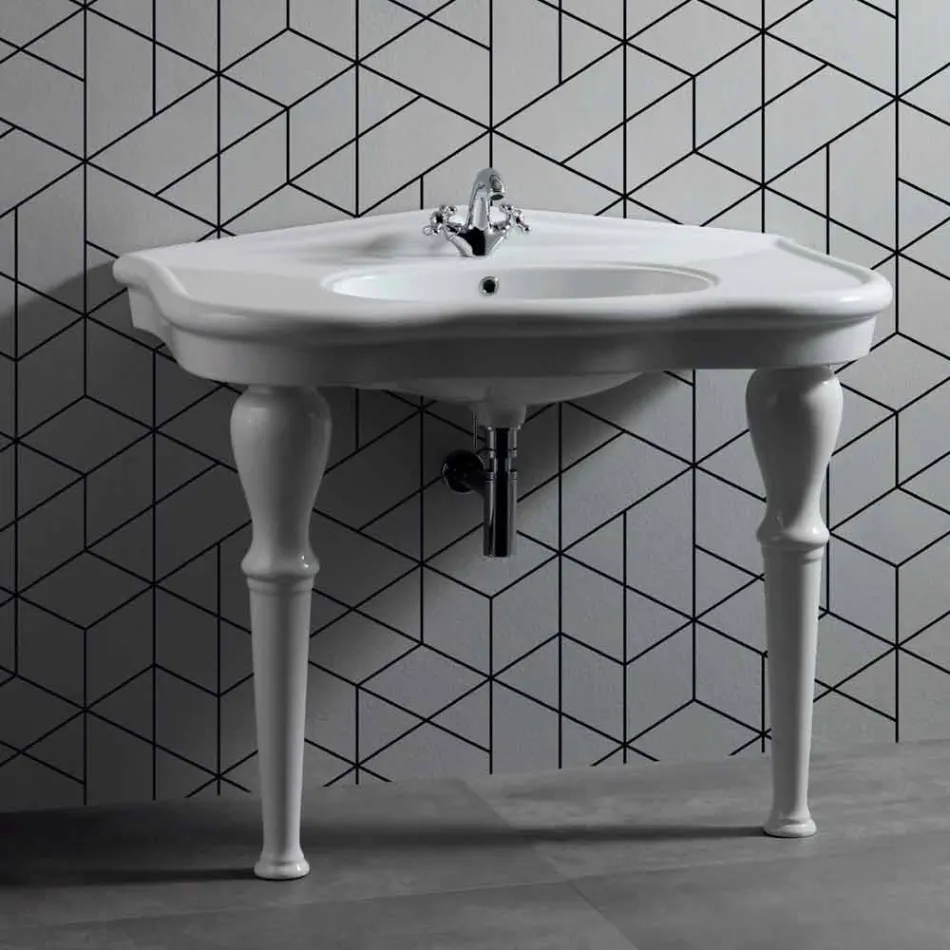 Lavabo moderno de pared con o sin patas, L90 cm en Avise Ceramic Viadurini
