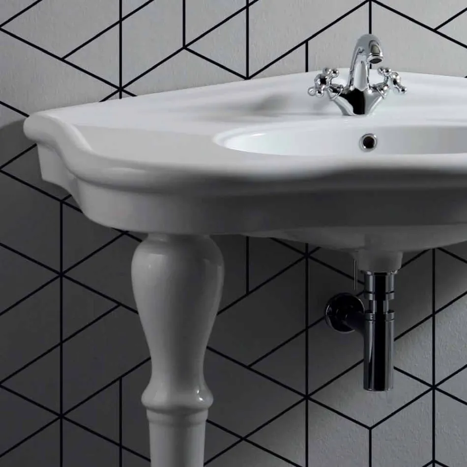Lavabo moderno de pared con o sin patas, L90 cm en Avise Ceramic Viadurini