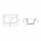 Lavabo moderno de un orificio en cerámica de color blanco o color panameño Viadurini