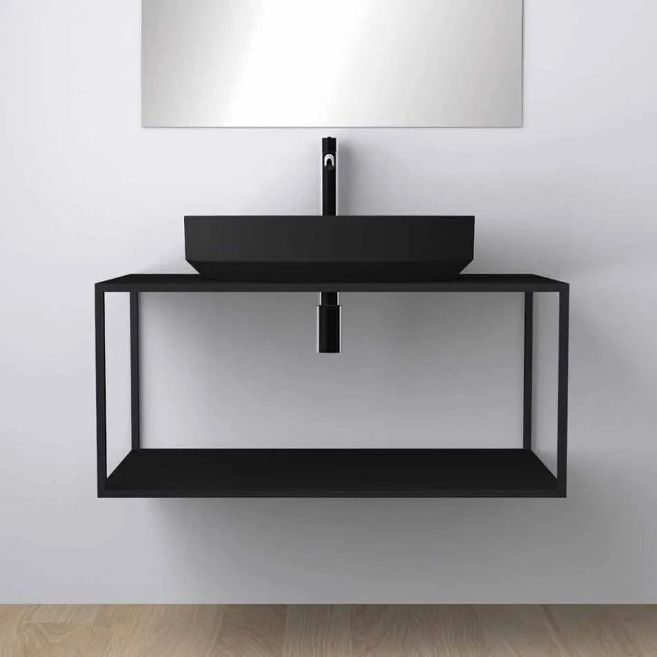 Lavabo sobre encimera óvalo de cerámica hecho en Italia, Yoel Viadurini