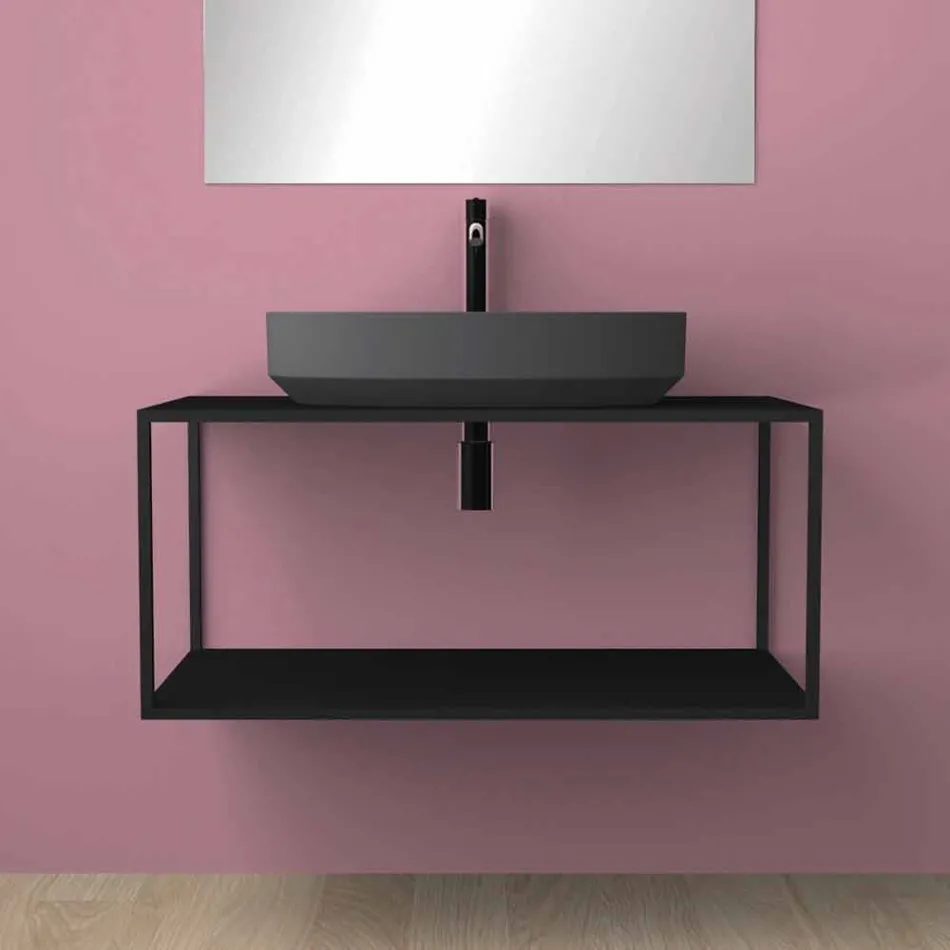 Lavabo sobre encimera óvalo de cerámica hecho en Italia, Yoel Viadurini