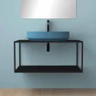 Lavabo sobre encimera óvalo de cerámica hecho en Italia, Yoel Viadurini