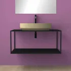 Lavabo sobre encimera óvalo de cerámica hecho en Italia, Yoel Viadurini