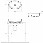 Lavabo sobre encimera óvalo de cerámica hecho en Italia, Yoel Viadurini