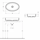 Lavabo sobre encimera óvalo de cerámica hecho en Italia, Yoel Viadurini