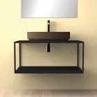 Lavabo sobre encimera óvalo de cerámica hecho en Italia, Yoel Viadurini