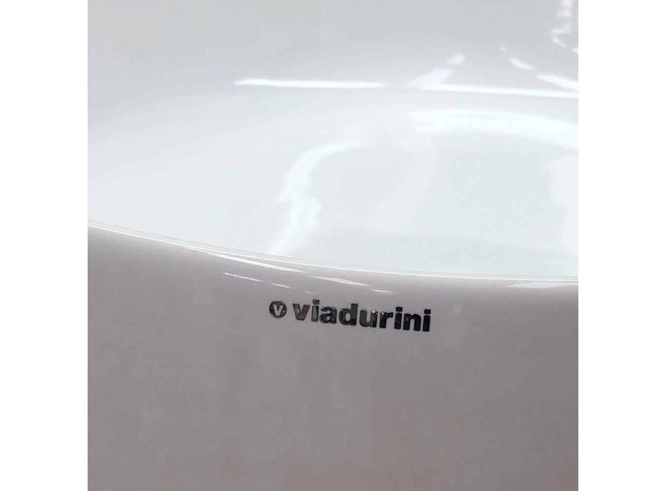 Lavabo sobre encimera ovalado L 50 cm en cerámica Made in Italy - Cordino Viadurini