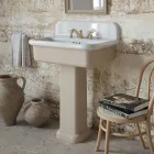 Lavabo rectangular de cerámica con pedestal - Noah Viadurini