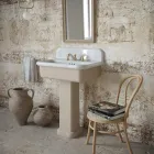 Lavabo rectangular de cerámica con pedestal - Noah Viadurini