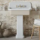 Lavabo rectangular de cerámica con pedestal - Noah Viadurini