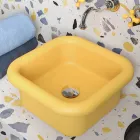Lavabo sobre encimera de cerámica rectangular - Marine Viadurini