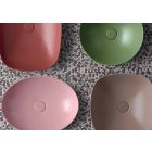 Lavabo cuadrado sobre encimera de diseño en cerámica coloreada Made in Italy - Zarro Viadurini