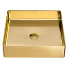 Lavabo sobre encimera cuadrado en acero inoxidable en diferentes acabados - Calendula Viadurini