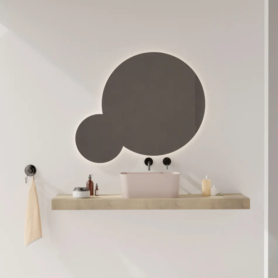 Lavabo de Cerámica Disponible en Diferentes Colores Made in Italy - Basket Viadurini