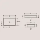 Lavabo sobre encimera rectangular de cerámica pulida Made in Italy - Debora Viadurini