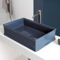 Lavabo sobre encimera rectangular de cerámica L 62 cm Made in Italy - Debora