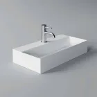 Lavabo moderno rectangular sobre encimera o suspendido 60x30 cm en cerámica - Actuar Viadurini