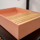 Lavabo sobre encimera rectangular de terrazo naranja Mali - Azalea Viadurini