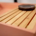 Lavabo sobre encimera rectangular de terrazo naranja Mali - Azalea Viadurini