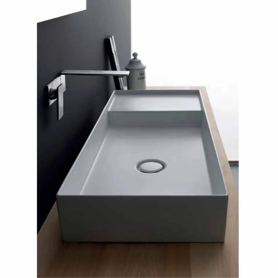 Lavabo rectangular de cerámica rectangular Icon Alice Ceramica Viadurini