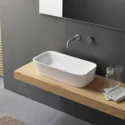 Lavabo sobre encimera rectangular moderno en diseño de cerámica - Lipperialav1 Viadurini