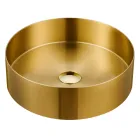 Lavabo sobre encimera redondo en acero inoxidable en diferentes acabados - Fiordaliso Viadurini