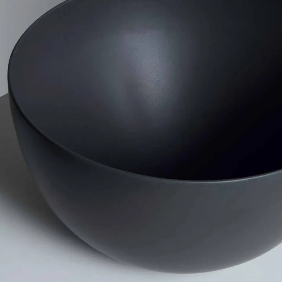 Lavabo redondo en cerámica Star Round50 blanca o de color Viadurini