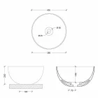 Diseño moderno redondo lavabo sobre encimera de cerámica Star Round 40 cm Viadurini