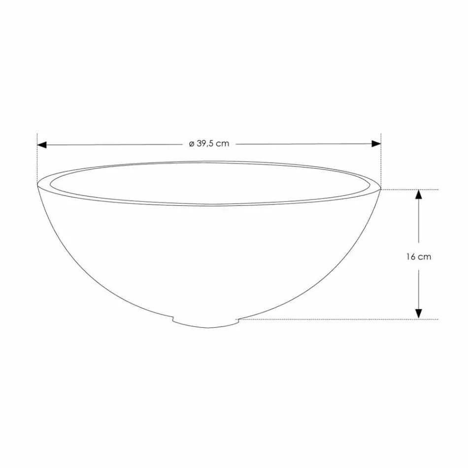 Lavabo sobre encimera redondo en resina acabado blanco óptico - Circle Viadurini