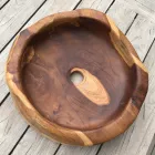 Lavabo sobre encimera moderno en teca natural pulida natural - Zino Viadurini