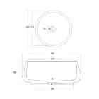 Lavabo sobre encimera redondo de cemento y resina - Ibisco Viadurini