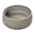 Lavabo sobre encimera redondo de cemento y resina - Ibisco Viadurini