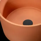 Lavabo sobre encimera redondo de terrazo naranja Mali - Azalea Viadurini