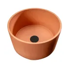 Lavabo sobre encimera redondo de terrazo naranja Mali - Azalea Viadurini
