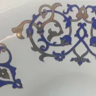 Lavabo semiencastrado con adornos Azul Cobalto y Oro o Oro Made in Italy - Capatosta Viadurini