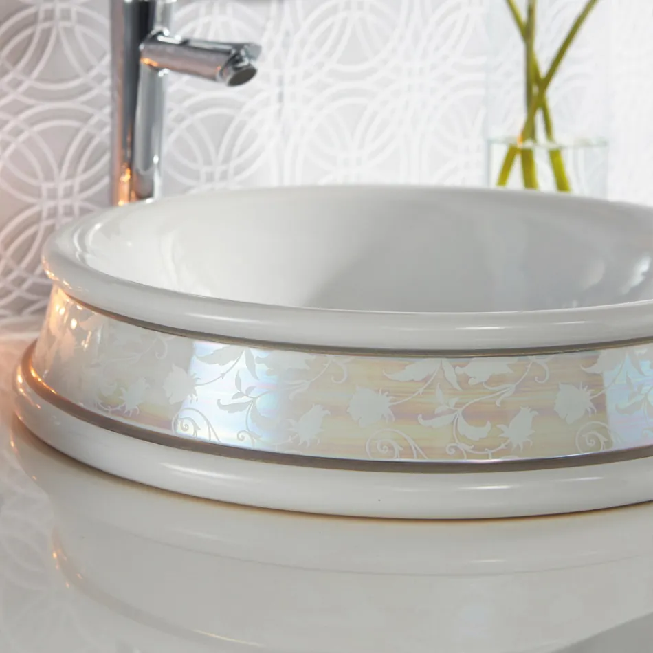 Lavabo de baño semiencastrado de Fire Clay Made in Italy - Erasmo Viadurini