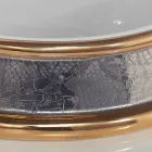 Fregadero de diseño semi-empotrado en arcilla de fuego hecho a mano en Italia, Manilo Viadurini