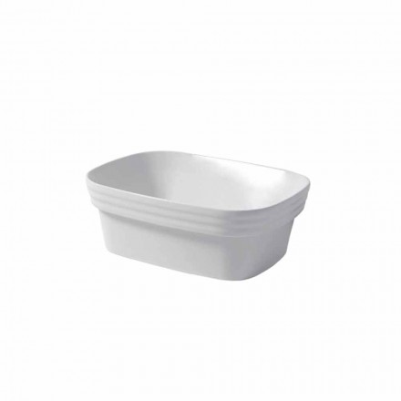 Lavabo semiempotrado de cerámica coloreada o blanca de Trabia Design Viadurini